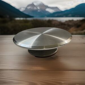 10"Cake Stand Aluminium Turntable spinner Decorating Display Stand Rubber Base